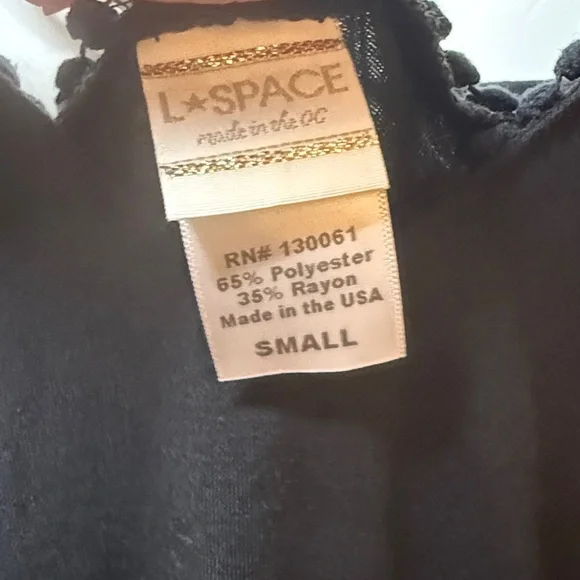 L*Space Calisto Black Crochet Detail Coverup Romper - Size: Small - Picture 9 of 9
